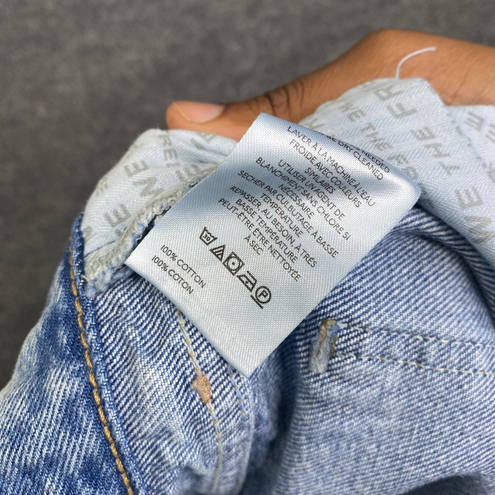We The Free Free People Distressed Wide Leg Jeans Light Wash Button Fly Size 29 - Picture 5 of 9